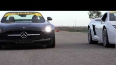 Drag race Mercedes SLS AMG vs. Porsche 911 Turbo S vs. Lamborghini Gallardo LP4-560